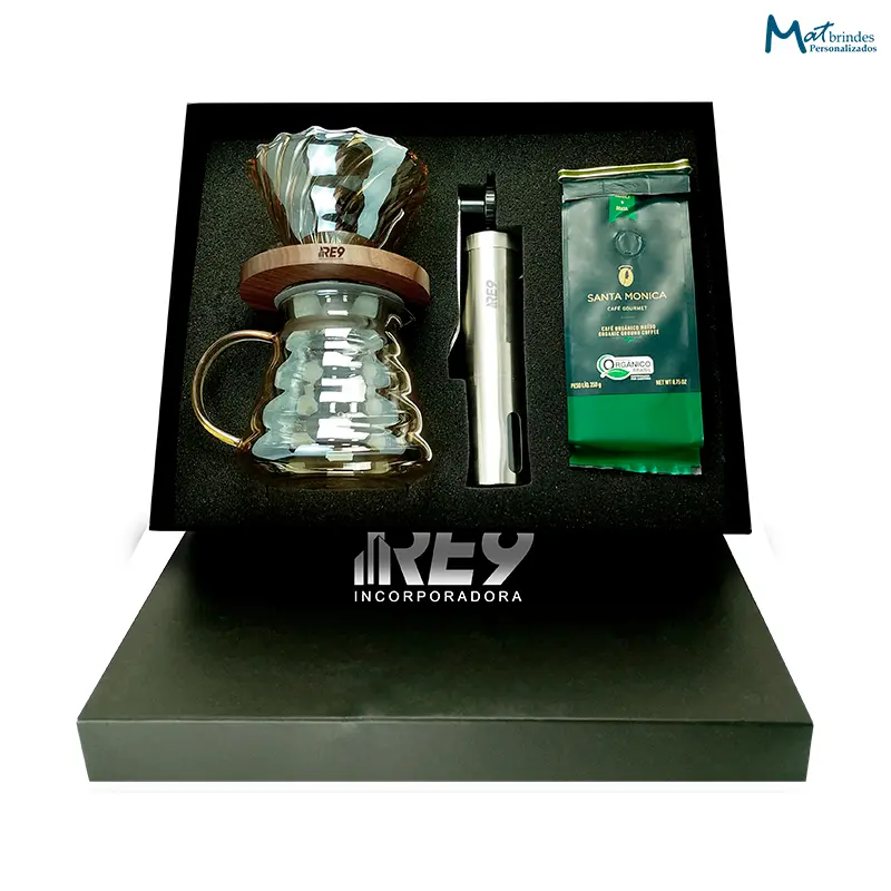 Kit Café Gourmet e Cafeteira de Vidro