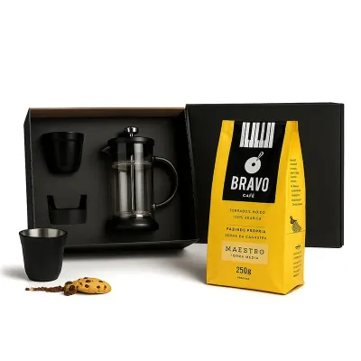 Kit Cafe Personalizado 4 Itens em Caixa de Papel