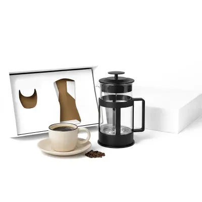 Kit Cafe Personalizado Com Cafeira Francesa de 350ml
