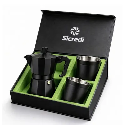 Kit Cafe Personalizado Com Cafeteira e Copos