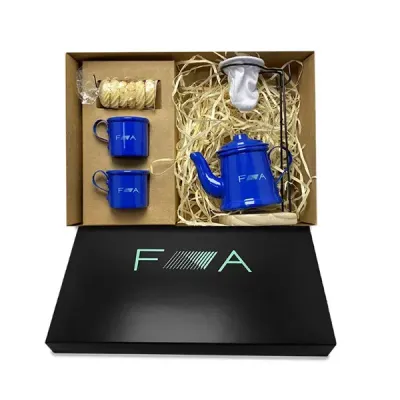 Kit Café Personalizado para Brinde Corporativo – Azul