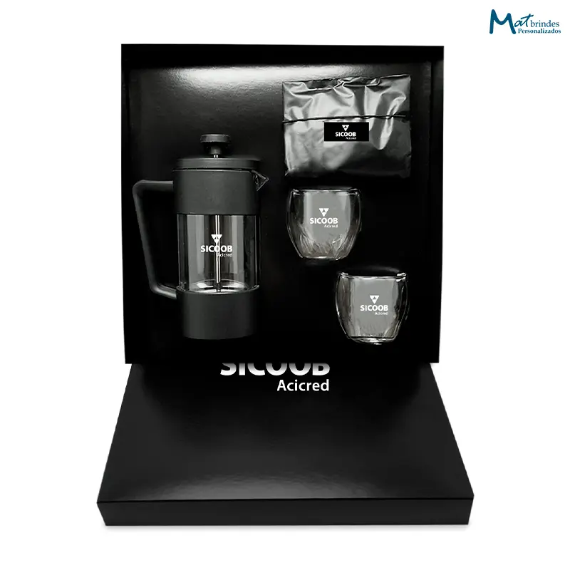 Kit Cafeteira Francesa de 350ml Personalizado