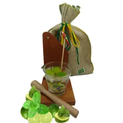 Kit Caipirinha em Saco de Juta Com Cordao