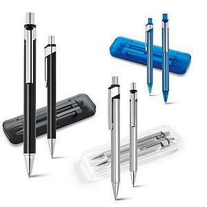 KIT CANETA E LAPISEIRA METAL - KEX044