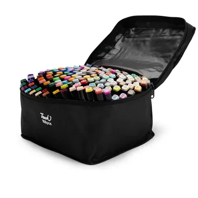Kit Canetas Marcadoras Pontasduplas 168 Cores