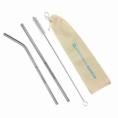 Kit Canudo de Inox Personalizado Com Estojo