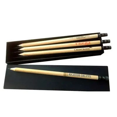 Kit Cartonado Com 4 Lapis Madeira Natural