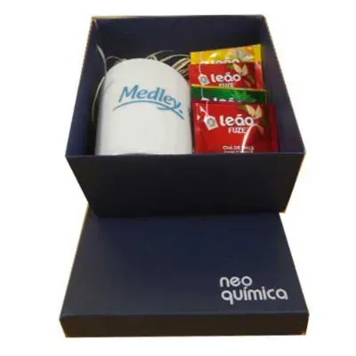 Kit Cha Com Caneca Branca e 6 Saches de Cha