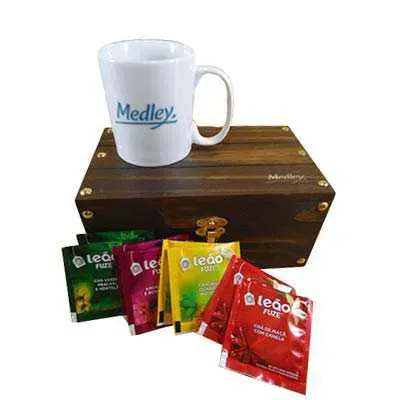 Kit Cha Com Caneca e 8 Saches de Cha