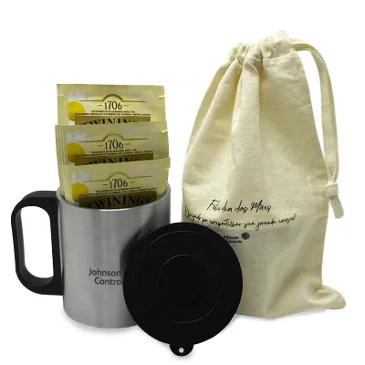 Kit Cha Com Caneca no Saquinho de Algodao