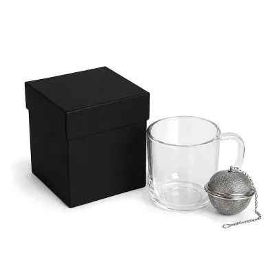 Kit Cha Personalizado Com Caneca de Vidro