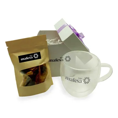 Kit Cha Personalizado Com Xicara Parede Dupla Mb959