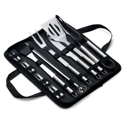 Kit Churrasco 17 Peças Personalizado em estojo de nylon com alça