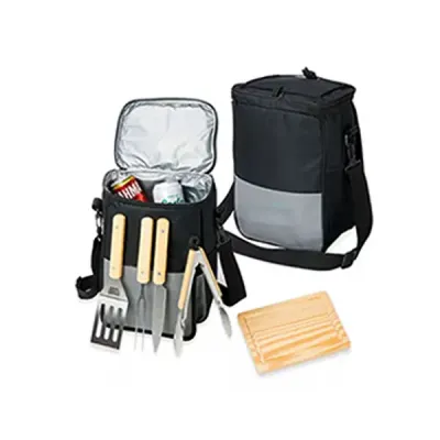 Kit Churrasco Com Bolsa Termica e 6 Pecas