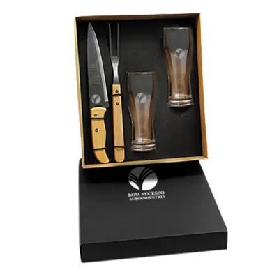 Kit Churrasco Com Copos de Cerveja