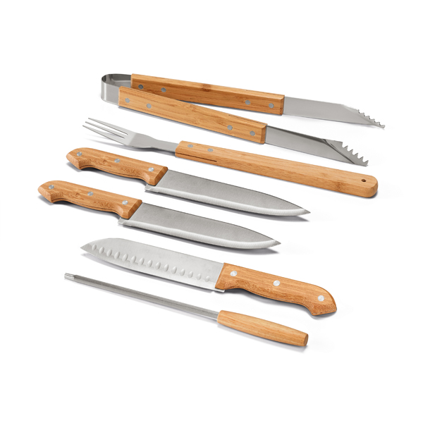 Kit Churrasco em Bambu Personalizado