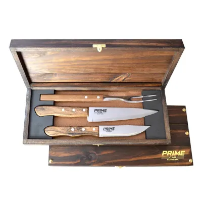 Kit churrasco em estojo de madeira personalizado