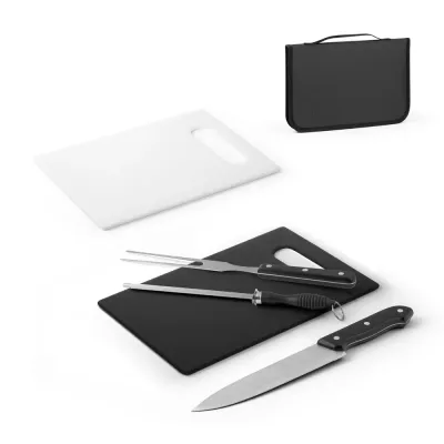 Kit Churrasco em Estojo em 210d Com Pecas em Aco Inox e pp