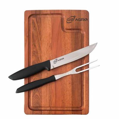 Kit churrasco faca e garfo Tramontina + tábua