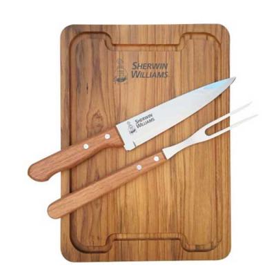 Kit Churrasco Tabua Faca e Garfo Personalizado