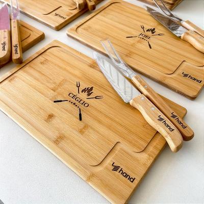 Kit Churrasco Tabua Faca e Garfo Personalizado Brinde