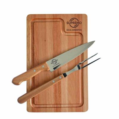 Kit Churrasco Tabua Garfo e Faca Personalizado