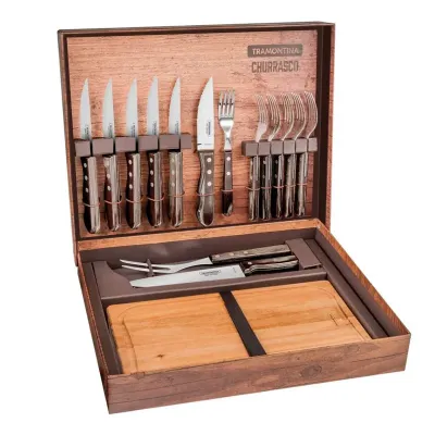 Kit Churrasco Tramontina 16 Pecas em Polywood