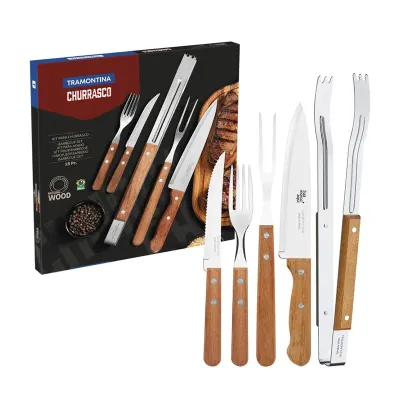 Kit Churrasco Tramontina Natural 15 Pecas