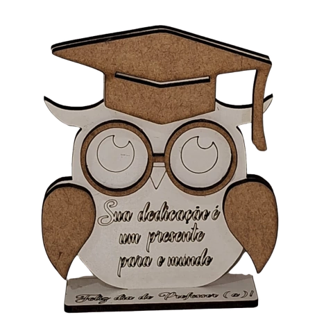 KIT COM 10 Lembrancinha Dia dos Professores - Coruja MDF Personalizada