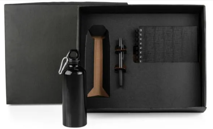 Kit com Squeeze, Caneta ABS e Caderno Personalizada