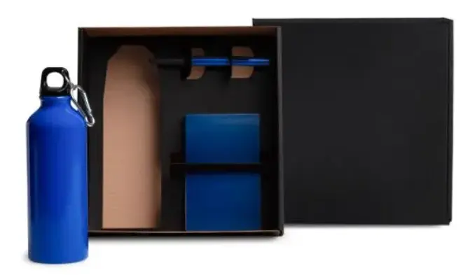 Kit com Squeeze, Caneta e Bloco para Anotações Personalizada