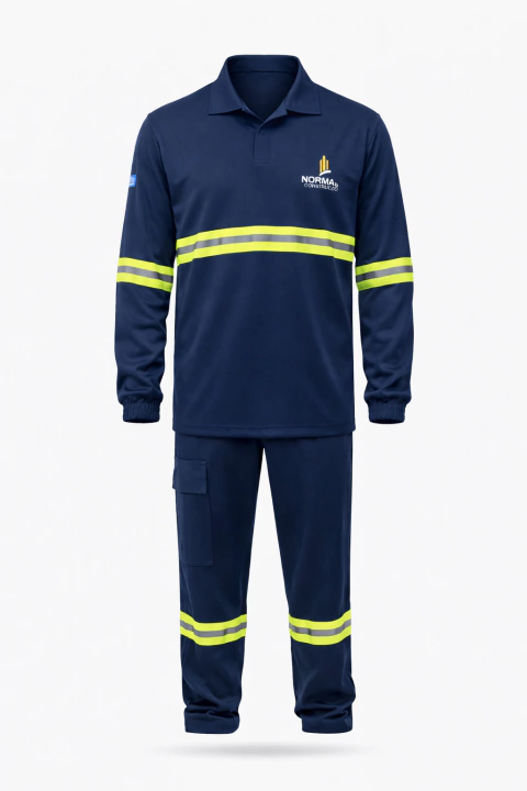 Kit Conjunto Operacional de Brim Manga Longa com Faixa Refletiva - Uniformes Profissionais