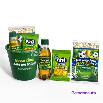 Kit Copa do Mundo com Balde, Pipoca, Refrigerante e Bala