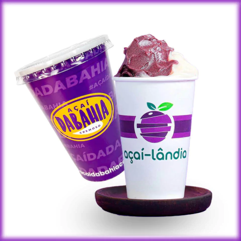Kit Copo com Tampa para Açai 300ml - 500 unidades