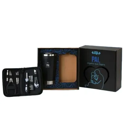 Kit Copo Térmico E Conjunto De Ferramentas