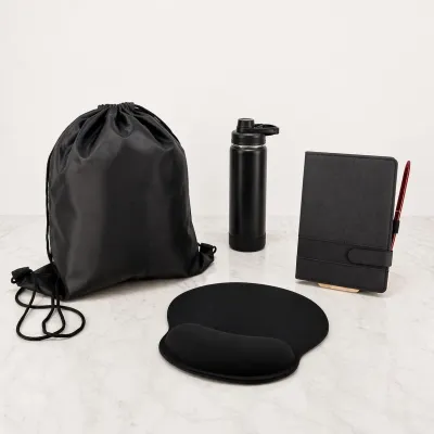 Kit Corporativo Garrafa 550ml Caderno a5 e Sacochila
