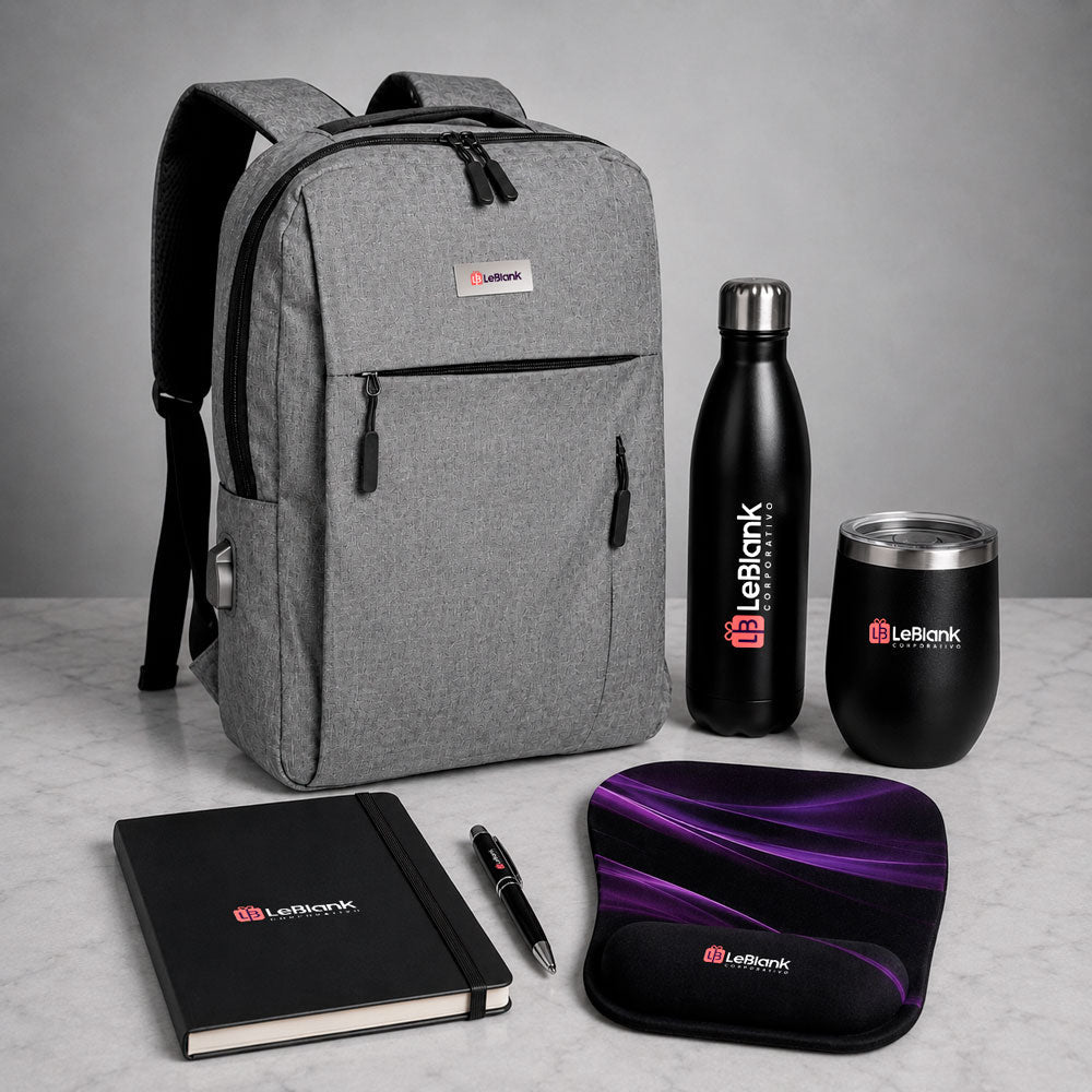 Kit Corporativo Onboarding com Garrafa e Copo Termico