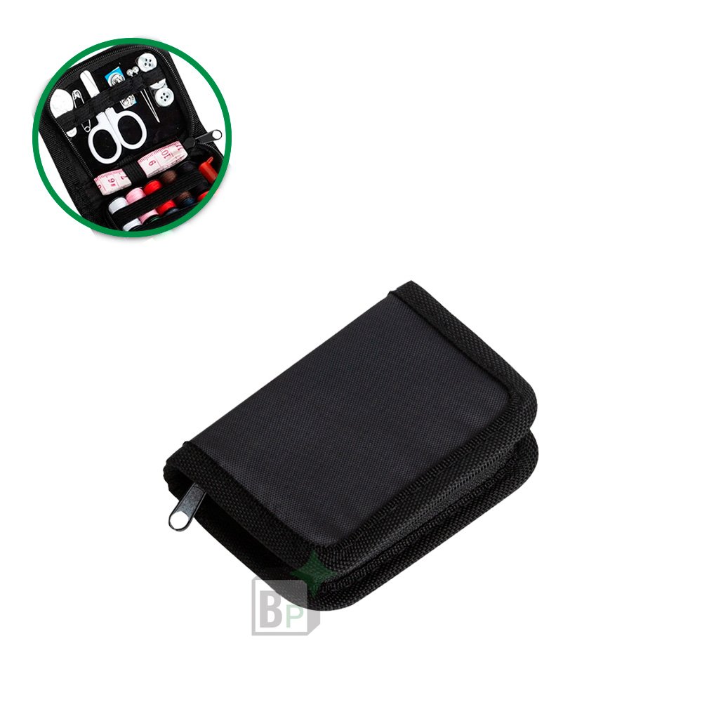 Kit Costura Estojo Nylon Preto Personalizado