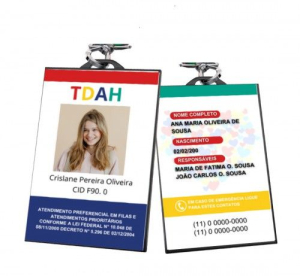 Kit Crachá TDAH com Cordão e Capinha