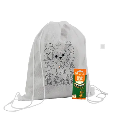 Kit Criatividade Saco Mochila Com Giz