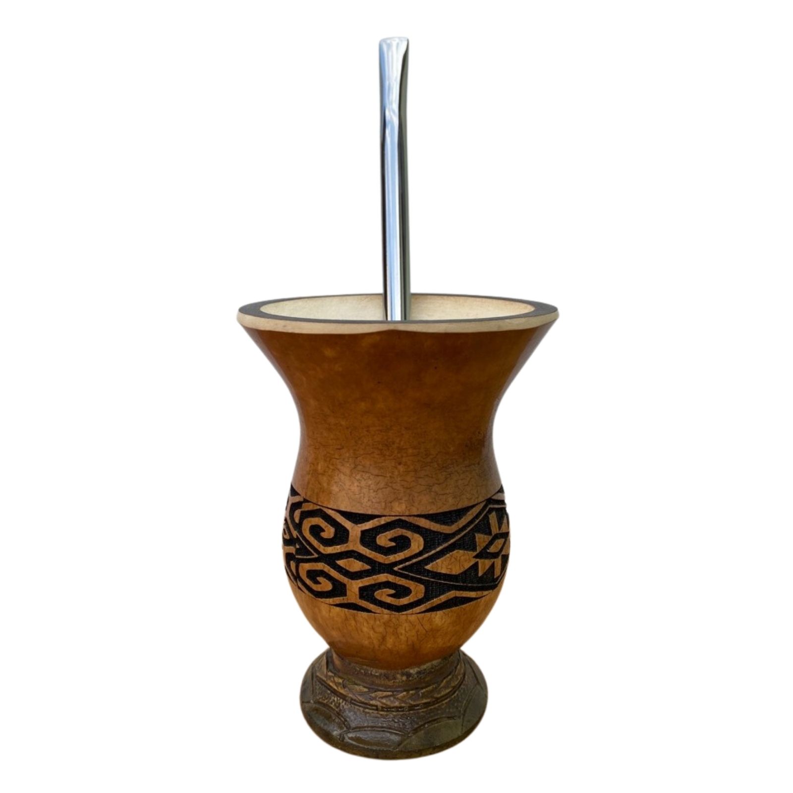 Kit Cuia de Chimarrão Tradicional Faixa Pampa 13 e Bomba