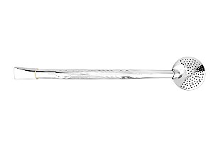 Kit Cuia Madeira Coquinho Uruguaio E Bomba INOX SPR 19cm Curvada Cano Chato