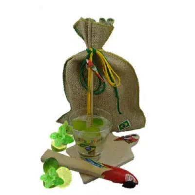 Kit de Caipirinha Embalado em Saco de Juta