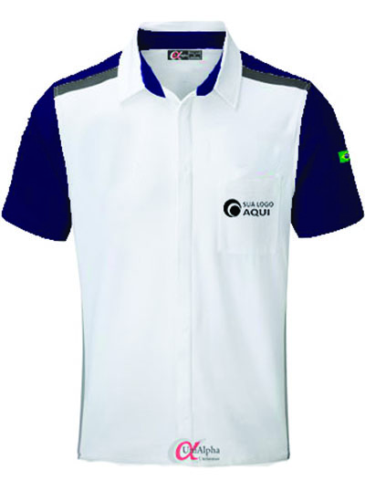 kit de Camisa social para fardamentos e uniformes profissionais com detalhes diferenciados e na cor da sua logomarca - kit 10 pçs