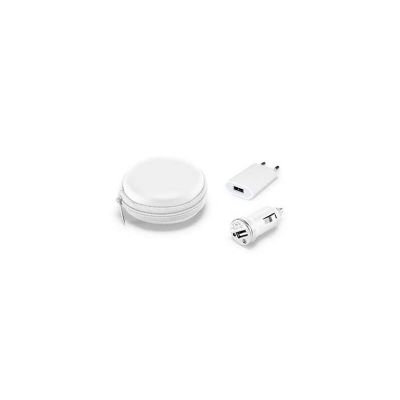 Kit de Carregadores Usb em Abs Inclui Carregador de Corrente dc 100 a 240v e Carregador Para Carro