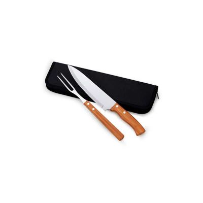 Kit de Churrasco Personalizado Conjunto e Composto Por Estojo 1 Faca Com Cabo de Madeira 9 e 1 g