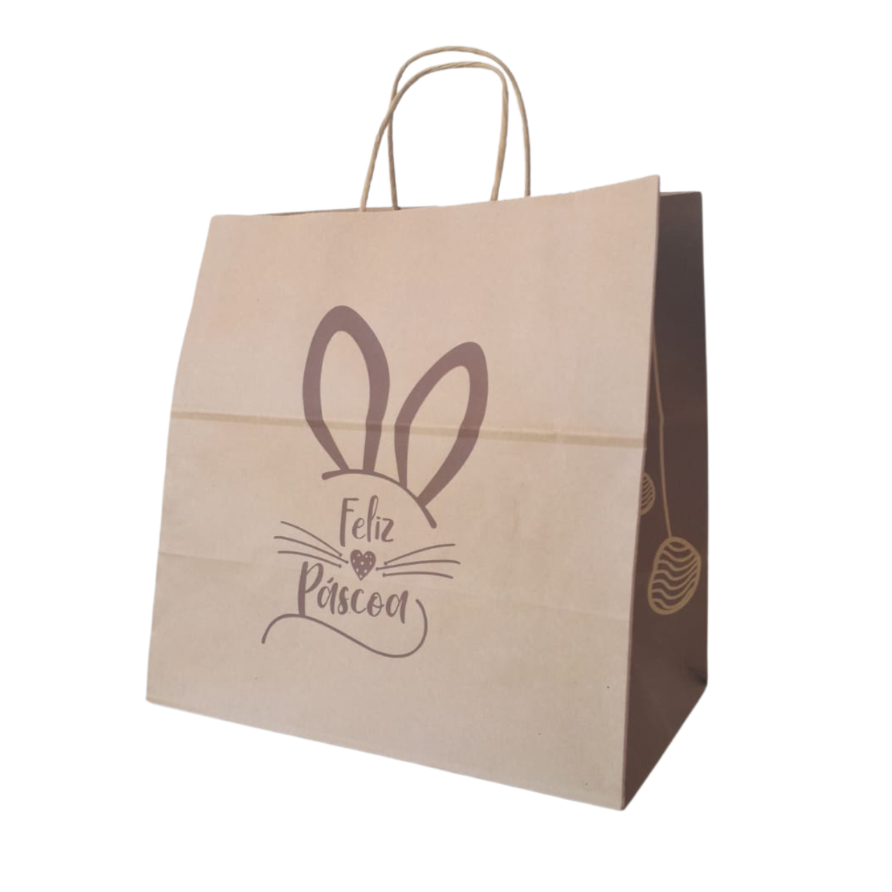 Kit de Sacolas de Papel Páscoa - Tamanho G - 100 Unidades