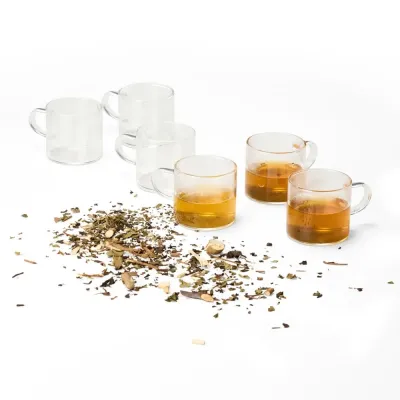 Kit de seis xícaras s em vidro borossilicato
