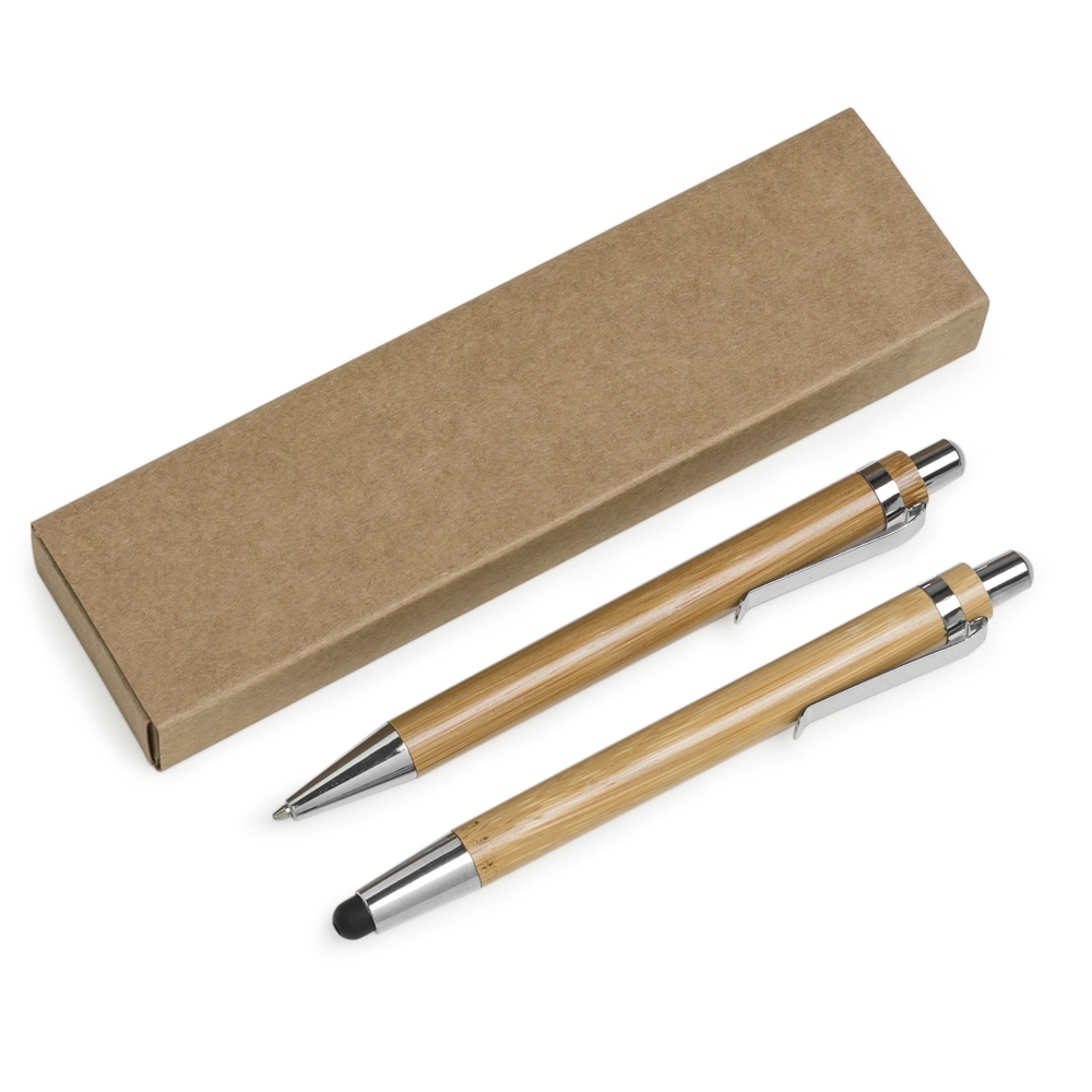 Kit Ecológico Caneta e Lapiseira Bambu Personalizado — foto 2