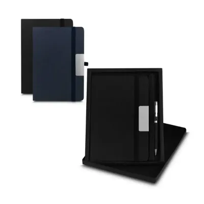 Kit Escritorio Capa em Rpet e Caneta Metalica